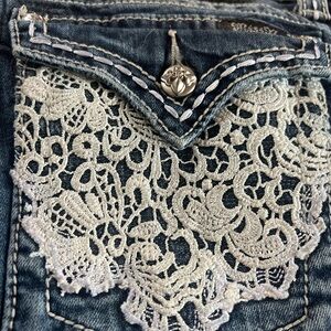 Miss Me Blue Bermuda Shorts Classic Denim Style